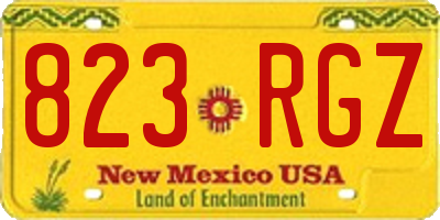 NM license plate 823RGZ
