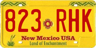 NM license plate 823RHK