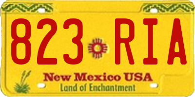 NM license plate 823RIA