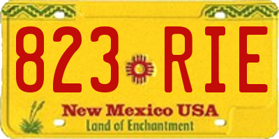 NM license plate 823RIE