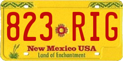 NM license plate 823RIG