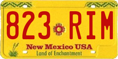 NM license plate 823RIM