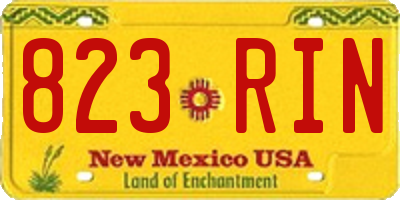 NM license plate 823RIN