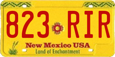 NM license plate 823RIR