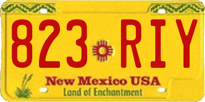 NM license plate 823RIY