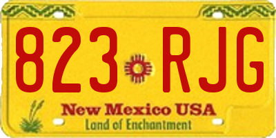NM license plate 823RJG