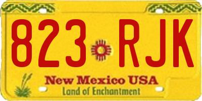 NM license plate 823RJK