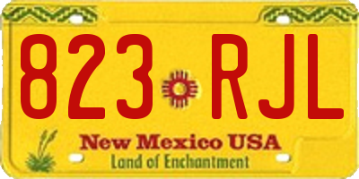 NM license plate 823RJL