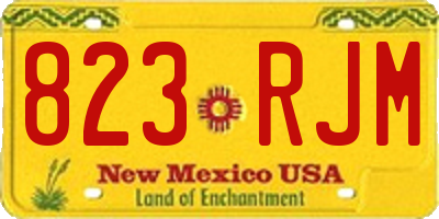 NM license plate 823RJM