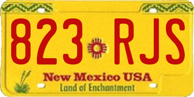 NM license plate 823RJS