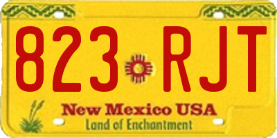 NM license plate 823RJT