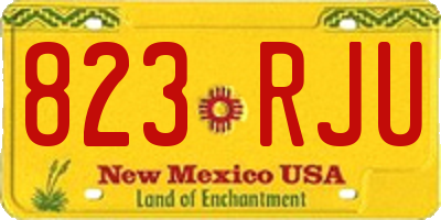 NM license plate 823RJU