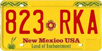 NM license plate 823RKA