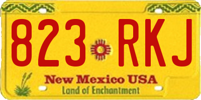NM license plate 823RKJ