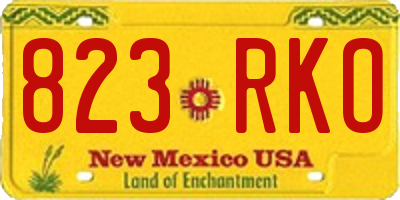 NM license plate 823RKO