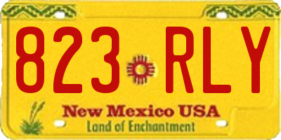 NM license plate 823RLY