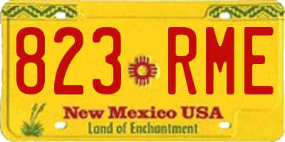 NM license plate 823RME