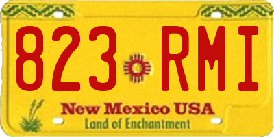 NM license plate 823RMI