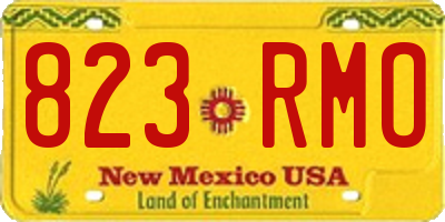 NM license plate 823RMO
