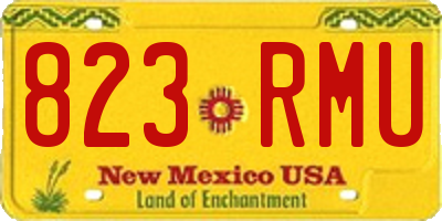 NM license plate 823RMU