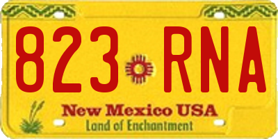 NM license plate 823RNA
