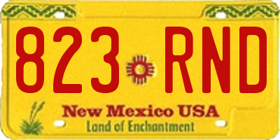 NM license plate 823RND