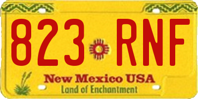 NM license plate 823RNF