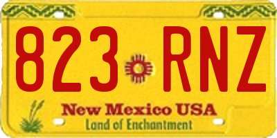 NM license plate 823RNZ