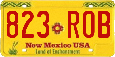 NM license plate 823ROB