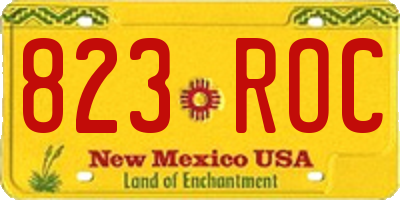 NM license plate 823ROC