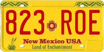 NM license plate 823ROE