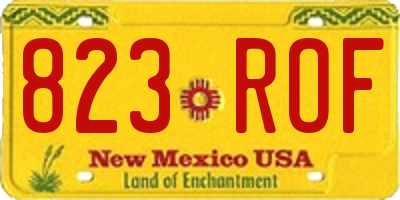 NM license plate 823ROF