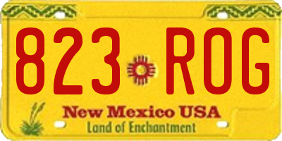 NM license plate 823ROG