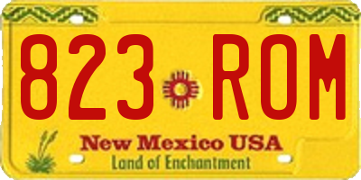 NM license plate 823ROM