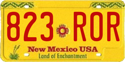 NM license plate 823ROR
