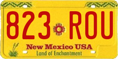 NM license plate 823ROU