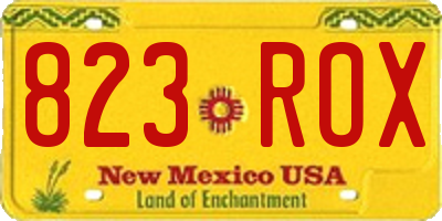 NM license plate 823ROX