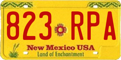 NM license plate 823RPA