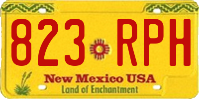 NM license plate 823RPH