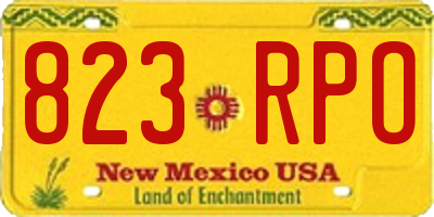 NM license plate 823RPO