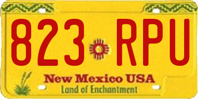 NM license plate 823RPU