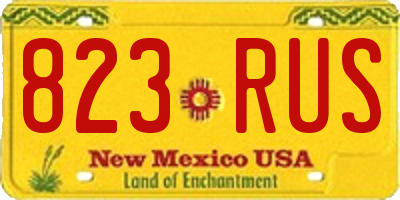 NM license plate 823RUS