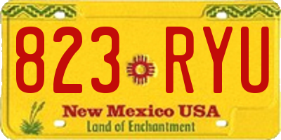 NM license plate 823RYU