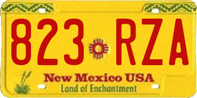 NM license plate 823RZA