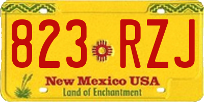 NM license plate 823RZJ