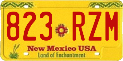 NM license plate 823RZM