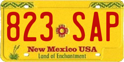 NM license plate 823SAP