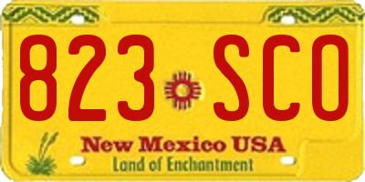 NM license plate 823SCO