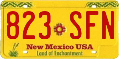 NM license plate 823SFN