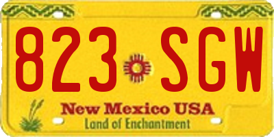 NM license plate 823SGW